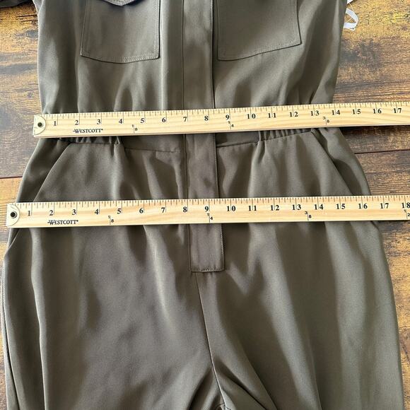 NWT Anthropologie Harlyn jumpsuit size XS army green military flight suit - Picture 13 of 15